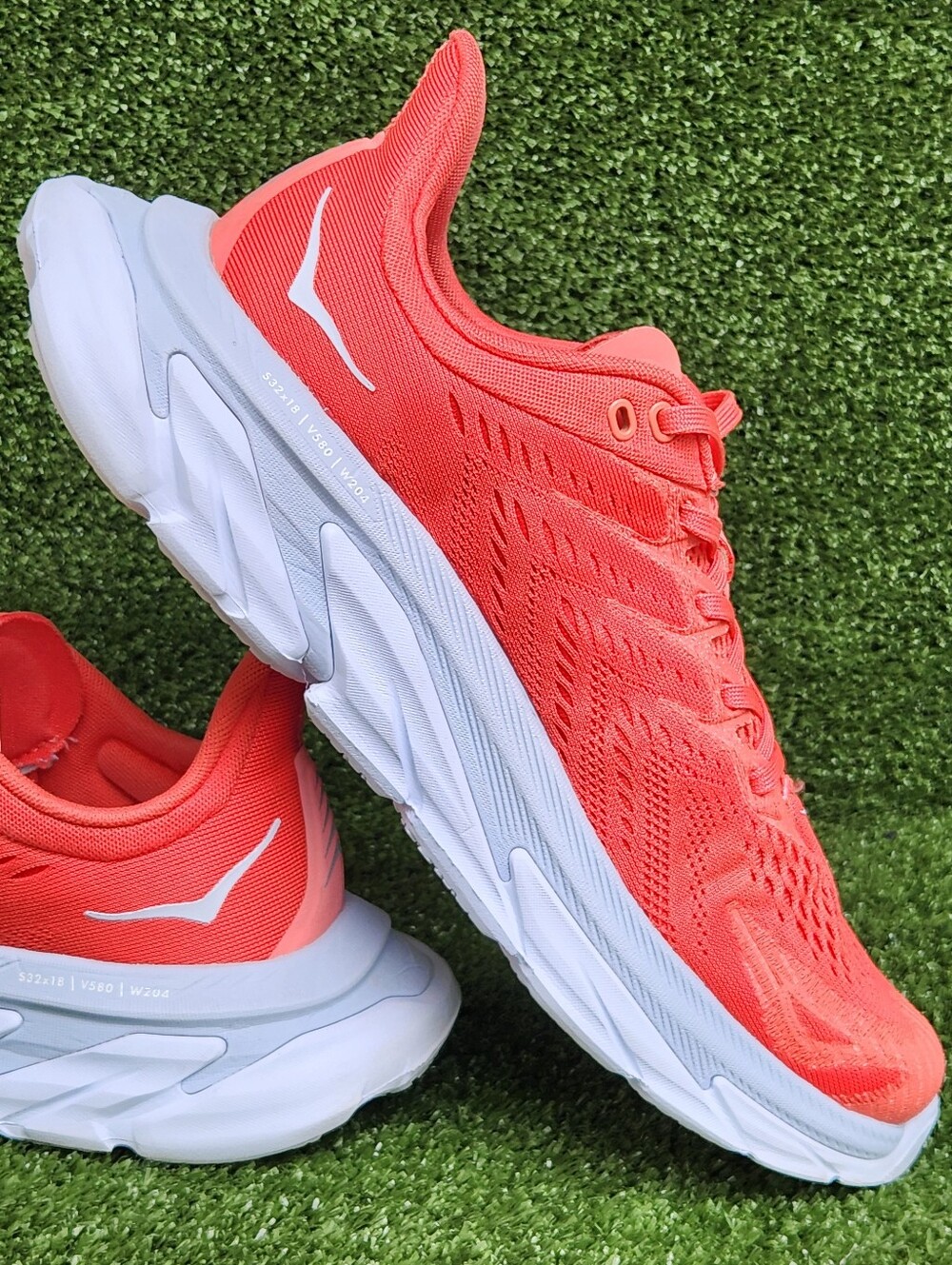 Hoka Clifton Edge Women’s Running Shoe - Coral/White - Picture 4 of 16